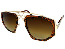 Exaggerated Classic Vintage Retro Style SUNGLASSES Unique Tortoise & Gold Frame 4464