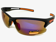 Sporty Wrap Around Cycling Fishing Biker SUNGLASSES Sleek Black Frame - Purple Lens 2754