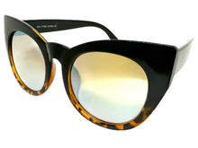 Oversized Vintage Retro Cat Eye Style SUNGLASSES Large Black & Tortoise Frame 1775
