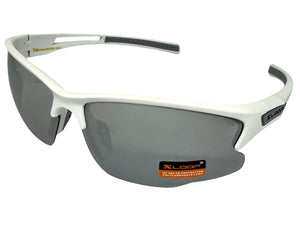 Sporty Wrap Around Cycling Fishing Biker SUNGLASSES Sleek White Frame - Silver Lens 2754