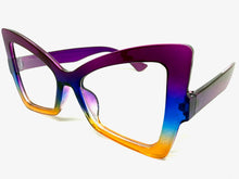 Oversized Vintage Retro Style Clear Lens EYEGLASSES Large Purple Frame 97198