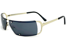 Contemporary Modern Wrap Style SUNGLASSES Silver Frame E0943