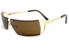 Contemporary Modern Wrap Style SUNGLASSES Gold Frame E0943