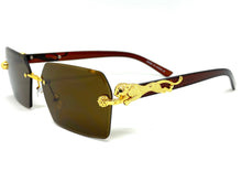 Classy Elegant Sophisticated Modern Luxury Style SUNGLASSES Gold & Brown Frame E0969