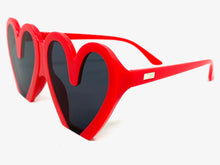 Oversized Exaggerated Retro Style SUNGLASSES Heart Shape Red Frame 68159