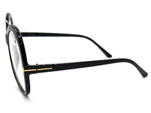 Oversized Vintage Retro Style Clear Lens EYEGLASSES Large Round Black Frame E2085