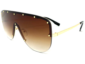 Oversized Exaggerated Modern Retro Style SUNGLASSES Large Gold Frame 2280