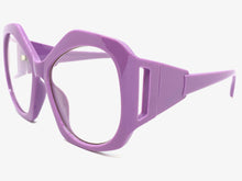 Oversized Exaggerated Vintage Retro Style Clear Lens EYEGLASSES Large Purple Frame E2019