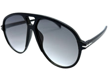Oversized Vintage Retro Style SUNGLASSES Large Black Frame - Gradient Lens 81022