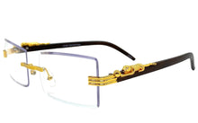 Classy Elegant Luxury Modern Designer Style Clear Lens EYEGLASSES Gold Rimless Frame 5302