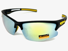 Sporty Wrap Around Cycling Fishing Biker SUNGLASSES Sleek Black Frame - Gold Lens 2754