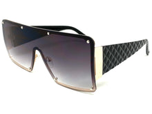 Oversized Contemporary Modern Retro Shield Style SUNGLASSES Large Gray Flat Lens 10861