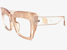 Oversized Classic Vintage Retro Style Large Thick Square Nude Lensless Eye Glasses- Frame Only NO Lens 4745