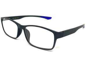 Sleek Contemporary Modern Sporty Style READING GLASSES READERS Gray Frame Lens Strength +2.75