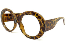 Oversized Classic Vintage Retro Style Large Round Leopard Lensless Eye Glasses- Frame Only NO Lens 6753