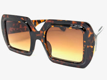 Oversized Exaggerated Vintage Retro Style SUNGLASSES Large Square Tortoise Frame 1351