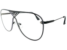 Oversized Modern Retro Shield Style Clear Lens SUNGLASSES Large Black Frame 4294