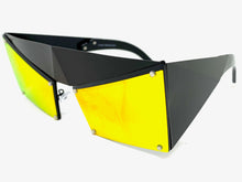 Modern Retro Futuristic Party Raver Style SUNGLASSES Unusual Black Frame 5275