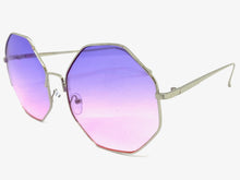 Oversized Exaggerated Vintage Retro Style SUNGLASSES Large Silver Octagon Frame 4150