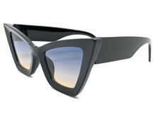 Oversized Vintage Retro Cat Eye Style SUNGLASSES Large Thick Black Frame E1790