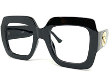 Oversized Vintage Retro Style Large Black Lensless Eye Glasses- Frame Only NO Lens 5255