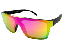 Classic Biker Motorcycle Riding Fishing Wrap Shield Style POLARIZED SUNGLASSES Black Frame - Multicolor Lens X0023