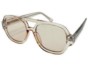 Classic Vintage Retro Style SUNGLASSES Large Thick Champagne Acetate Frame C005
