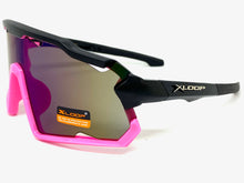 Oversized Retro Sporty Wrap Around Style SUNGLASSES Large Black & Pink Frame 3693