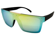 Classic Biker Motorcycle Riding Fishing Wrap Shield Style POLARIZED SUNGLASSES Black Frame - Gold Lens X0023