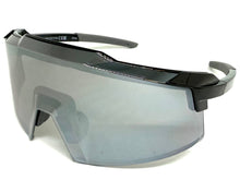 Oversized Retro Sporty Wrap Around Shield Style SUNGLASSES Large Frame - Silver Lens 80963