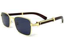 Classy Elegant Sophisticated Luxury Style SUNGLASSES Gold & Wooden Frame 27677