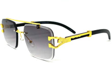 Men's Classy Elegant Luxury Retro Hip Hop Style SUNGLASSES Gold & Faux Wood Frame 5256