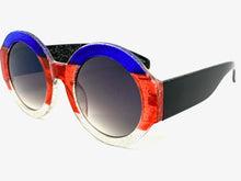 Classic Vintage Retro Style SUNGLASSES Round Thick Striped Frame E1277