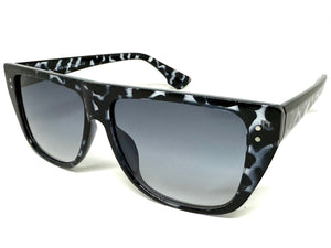 Classic Vintage Retro Style SUNGLASSES Square Gray Tortoise Frame - Light Gradient Tint 1876