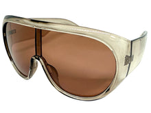 Oversized Exaggerated Modern Rerto Shield Style SUNGLASSES Large Gray Frame 68246