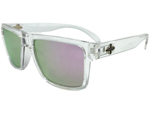 Classic Biker Motorcycle Hardcore Sporty SUNGLASSES Clear Frame K0012