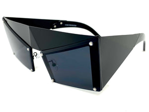Modern Retro Futuristic Party Raver Style SUNGLASSES Unusual Black Frame 5275