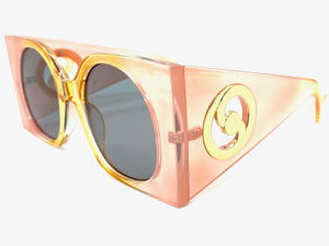 Oversized Exaggerated Classic Vintage Retro Style SUNGLASSES Huge Square Pink Frame 2158