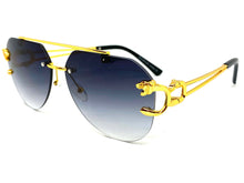 Men's Classy Elegant Luxury Modern Retro Style SUNGLASSES Large Gold Frame 27667