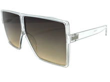 Oversized Modern Retro Shield Style SUNGLASSES Large Transparent Frame 7319