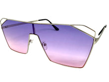 Oversized Sleek Modern Retro Shield Style SUNGLASSES Large Silver Frame 4577