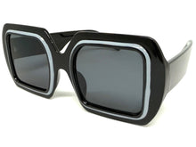 Oversized Exaggerated Vintage Retro Style SUNGLASSES Large Square Black Frame 1351