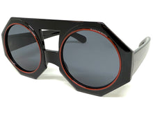 Oversized Exaggerated Vintage Retro Style SUNGLASSES Large Geometric Black Frame 1335