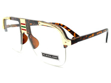 Men's Classic Vintage Retro Hip Hop Style Clear Lens EYEGLASSES Tortoise & Gold Frame 2719