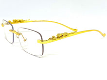 Classy Elegant Sophisticated Luxury Style Clear Lens EYEGLASSES Rimless Gold Frame E0661