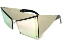 Modern Retro Futuristic Party Raver Style SUNGLASSES Unusual Silver Frame 5275
