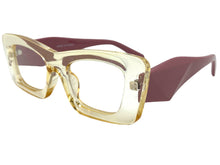 Exaggerated Vintage Retro Style Clear Lens EYEGLASSES Thick Champagne Frame 81260