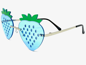 Funky Party Club Raver Strawberry Shaped SUNGLASSES Blue Lens 5218