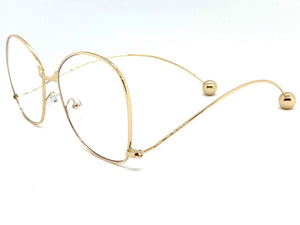 Exaggerated Vintage Retro Style Clear Lens EYEGLASSES Gold Metal Frame AB269