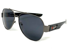 Classic Vintage Retro Aviator Style SUNGLASSES Sleek Gunmetal & Black Frame 21037